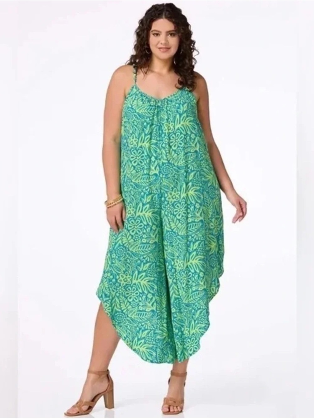 Cato | PLUS SIZE LIME BLUE GENIE JUMPSUIT Plus Size Malibu